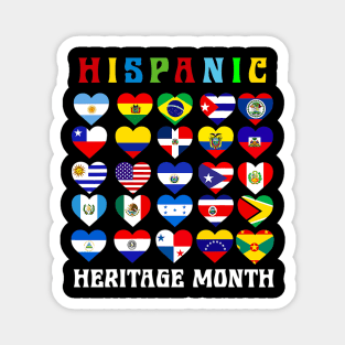 Hispanic Heritage Month 2022 National Latino Countries Flag Magnet