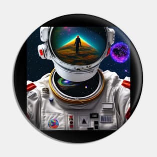 Moon Orbit: Astronaut Exploration in Outer Space Pin