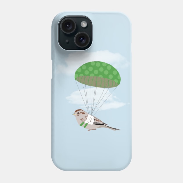 Bird with Broken Wing Parachuting Phone Case by ahadden