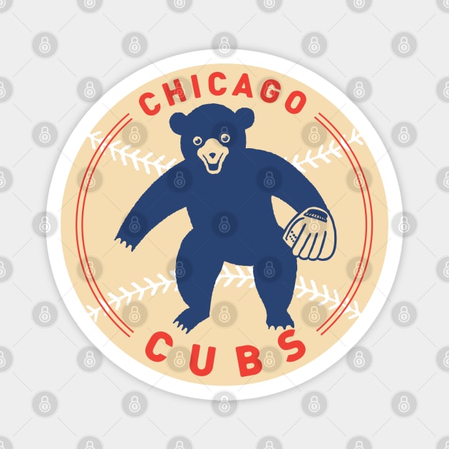 Chicago Cubs Fielding Bear by Buck Tee Magnet by Buck Tee
