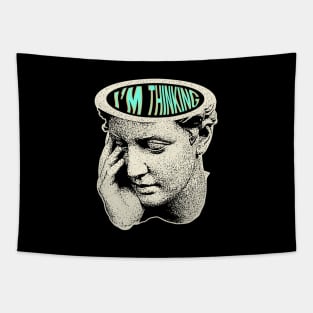 Thinking Statue Tapestry