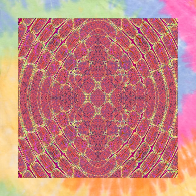 Kaleidoscopic Pink Yellow Orange Mandala by Art by Deborah Camp