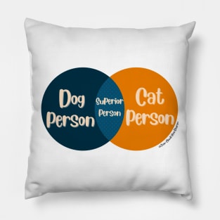 Venn Diagram: Dog Person vs. Cat Person = Superior Person Pillow