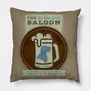 The Blue Dog Saloon (Weathered Logo) Pillow