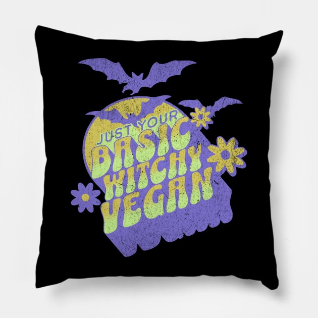 Basic Witchy Vegan, Funny Vegan Witch, Vegan Christmas Gifts, Vegan Gifts 2023, 2024 Pillow by KindWanderer