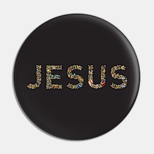 Jesus 2 - Colourful prismatic design Pin