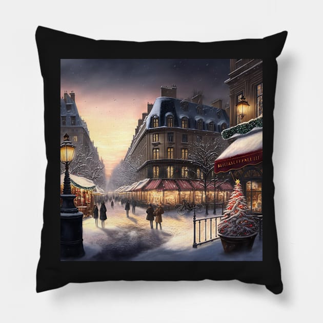 Christmas in town square VII Pillow by RoseAesthetic