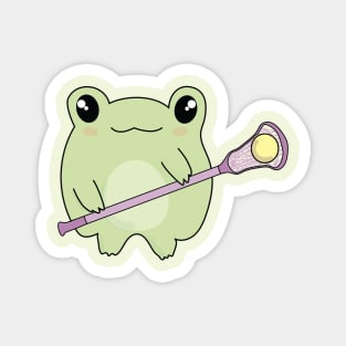 Kawaii Frog Loves Lacrosse Magnet