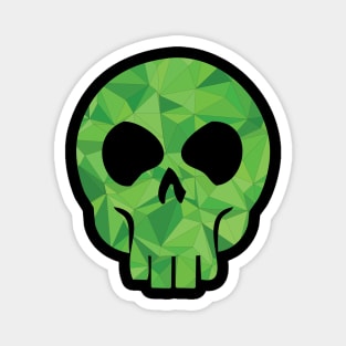 Skull - Crystal Green Magnet