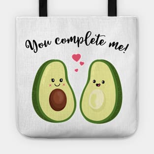 You complete me - Cute Avocado Valentine's day gift for Lovers Tote