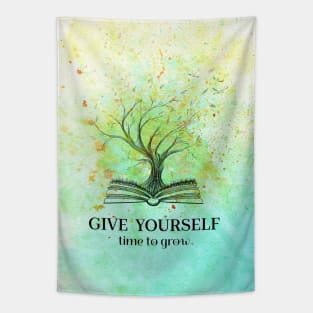 Give yourself time to grow - Watercolor Surrealistic Tree Tapestry