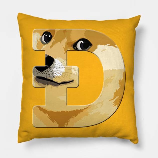 Dogecoin Logo Meme Pillow by ParaholiX