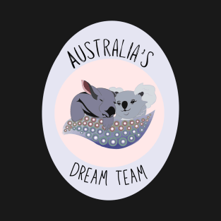 Australia’s Dream Team Cute Koala and Wombat Design T-Shirt