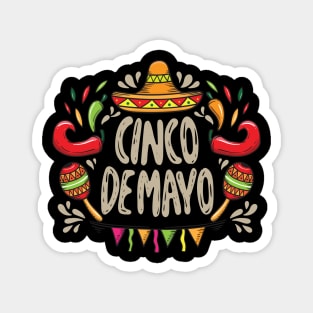 Cinco de mayo festival fiesta sombrero Magnet