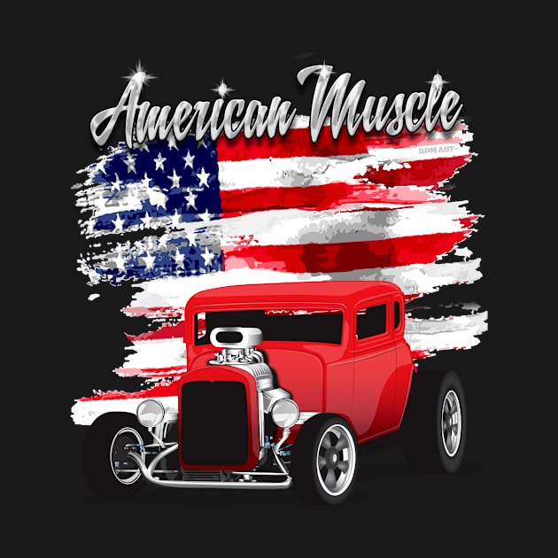 1932 Red Chevy 5 Window Coupe HotRod American Muscle Print by RPM-ART