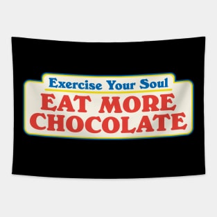 Retro Exercise Your Soul Eat More Chocolate Vintage Aesthetic Tapestry