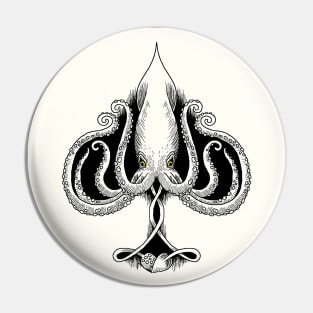 Kraken of Spades Pin