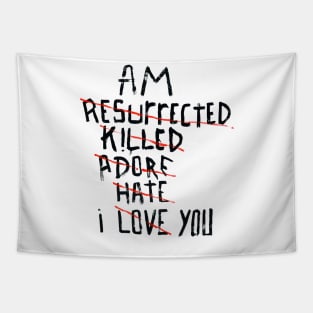 I AM YOU Poetry Spoken Word Hand Painted Lettering Typography | i love you redacted Tapestry