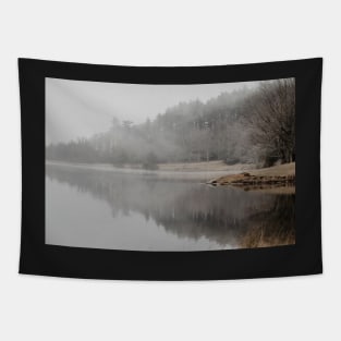 Bass Lake in Fog Tapestry