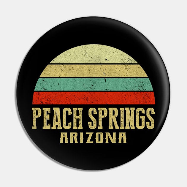 Peach Springs Arizona Vintage Retro Sunset Pin by Curry G