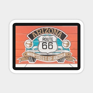 Route 66 vintage style sign on wooden boards Magnet