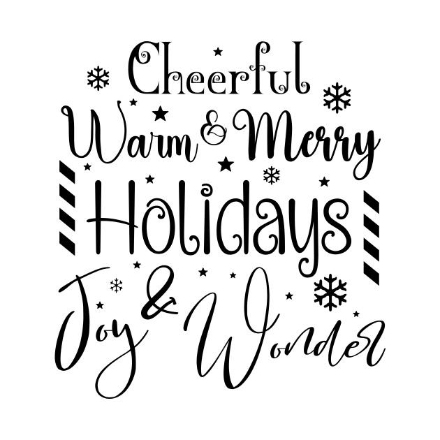 Cheerful Warm & Merry Holidays in Dark Font by Wizardbird