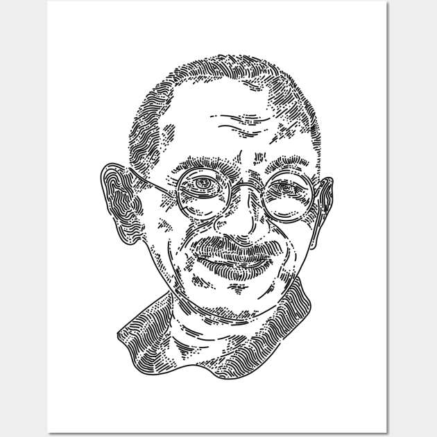 Mahatma Gandi Line Art - Mahatma Gandhi - Posters And Art Prints | Teepublic