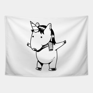 Unicorn - Cute and funny unicorn hand drawn Tapestry