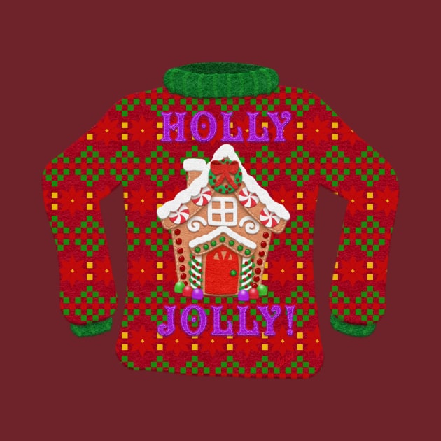 Tacky Christmas Sweater | Gingerbread House | Cherie's Art(c)2021 by CheriesArt