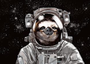 Astronaut Sloth Magnet