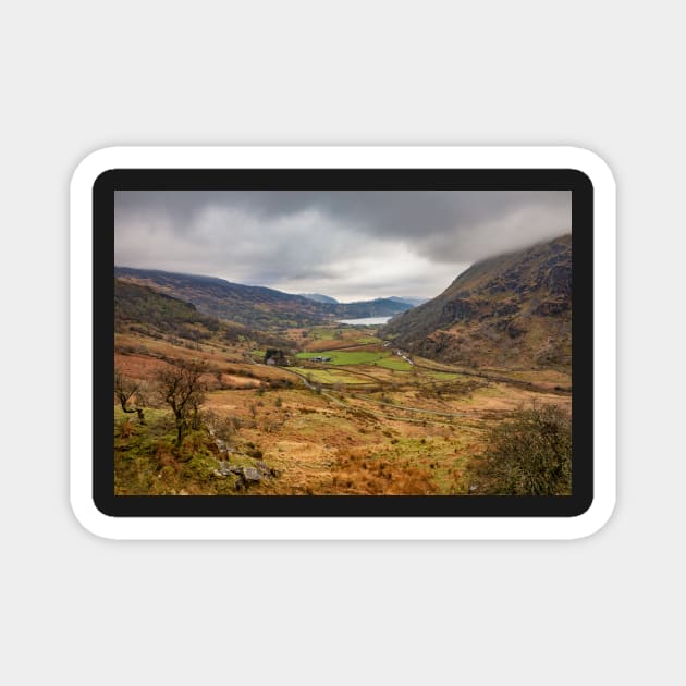 Looking down the valley to Llyn Gwynant, Snowdonia Magnet by dasantillo