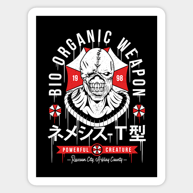 Bio Organic Weapon Resident Evil Sticker Teepublic