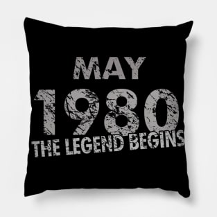 39th Birthday Gift May 1980 The Legend Begins Pillow