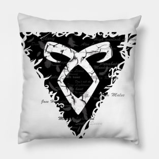 Shadowhunters rune / The mortal instruments - Angelic power rune feathers and words - Clary, Alec, Jace, Izzy, Magnus - Mundane Pillow