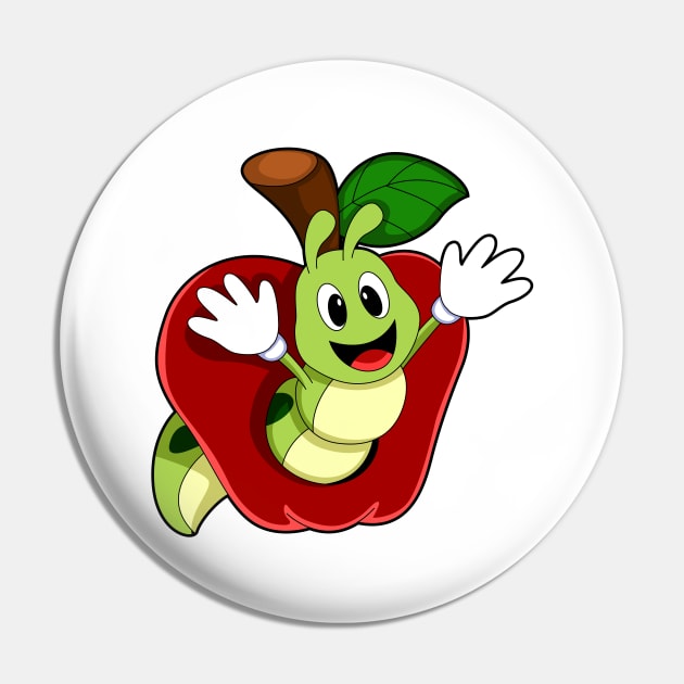 Caterpillar in Apple Pin by Markus Schnabel