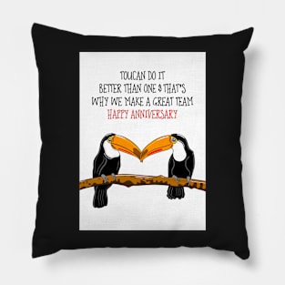 Funny Toucan Anniversary Greeting Pillow