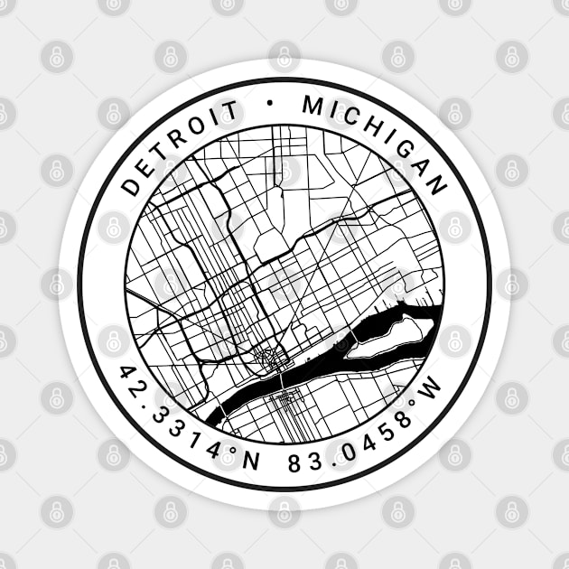 Detroit Map Magnet by Ryan-Cox