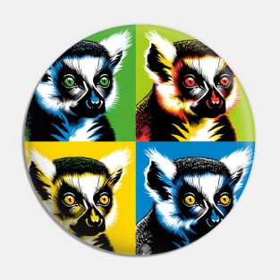 Lemur Luminance: A Pop Art Adventure Pin