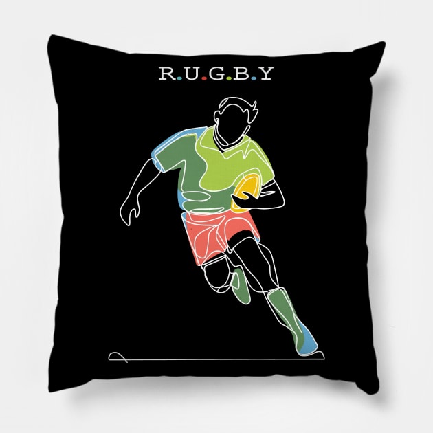 Rugby Sport Pillow by Fashioned by You, Created by Me A.zed