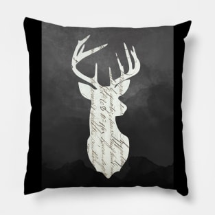 Victorian Deer Head Silhouette Pillow