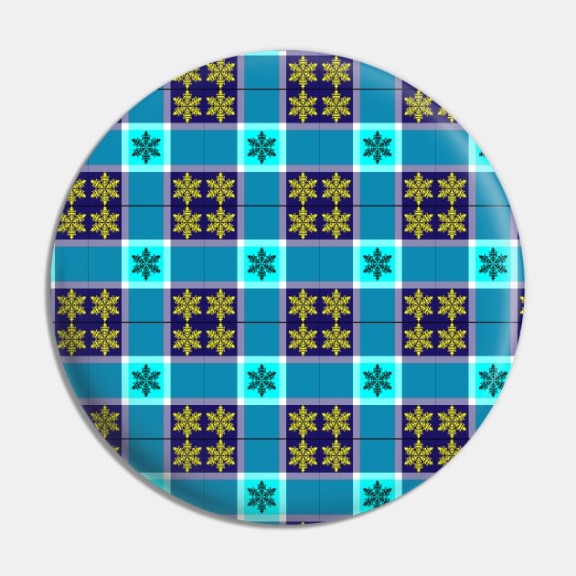 Tartan pattern with snowflake Pin by Eric Okore