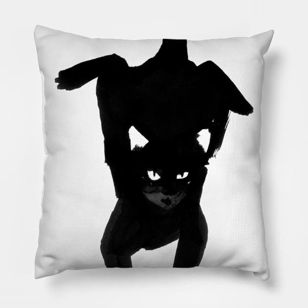 black cat Pillow by pechane