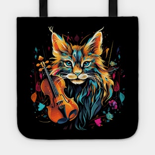 Caracal Playing Violin Tote