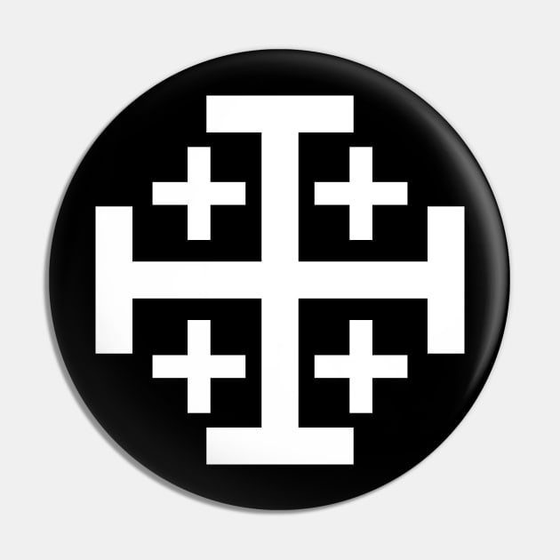 Jerusalem Cross (white) Pin by PabloDeChenez