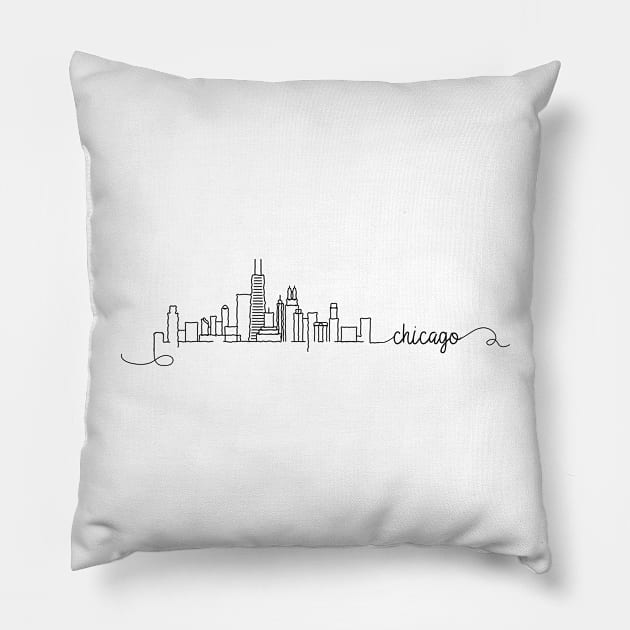 Chicago City Signature Pillow by kursatunsal