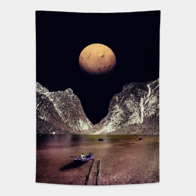 Just a Short Vacation - Space Aesthetic, Retro Futurism, Sci Fi Tapestry by jessgaspar