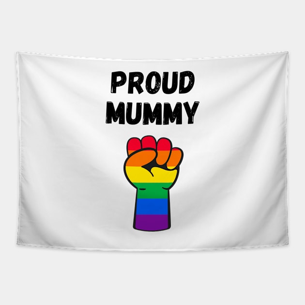 Proud Mummy Rainbow Pride T Shirt Design Tapestry by Rainbow Kin Wear