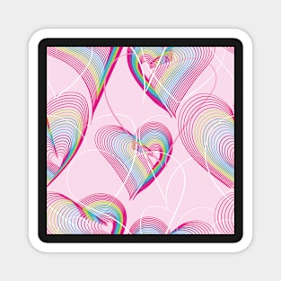 Candy rainbow hearts pattern Magnet