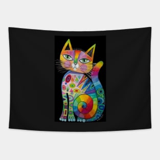 Sweet Kitty black background Tapestry