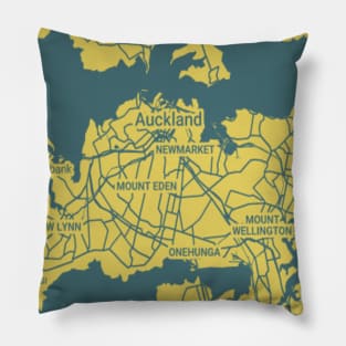 Auckland yellow map Pillow